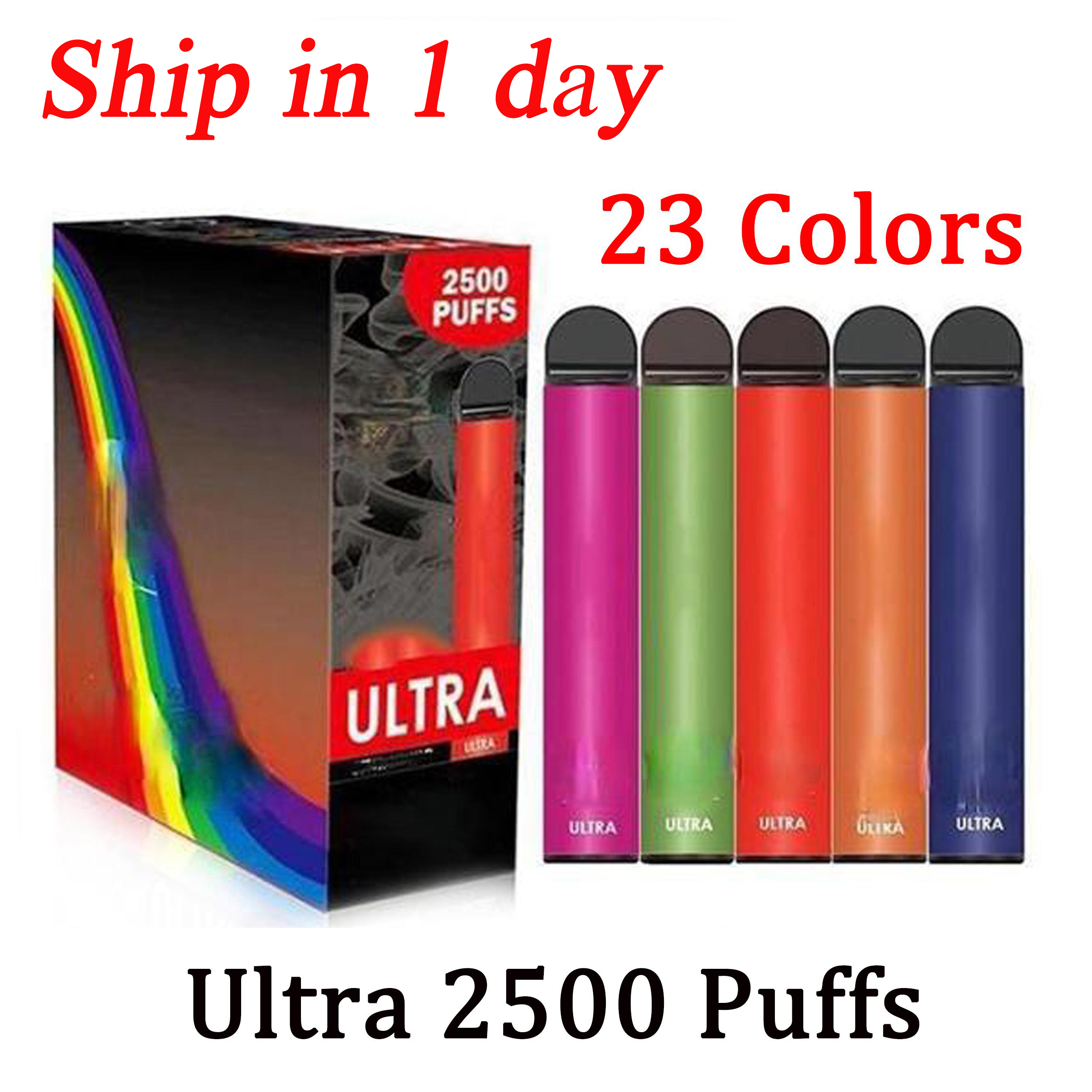 

Hot selling fumed Ultra 2500 Puffs Disposable cigarette Vape Device 23 colors 850mah Battery 9ml Cartridge Starter Kit Vs Puff plus icon INFINITY