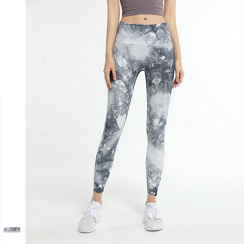 

lulu shaping leggings lu Yoga Outfits women Quick-drying stretch and breathable Peach hip pants Leisure sports fitness pocket Tie-dye Solid color five-point pant, L need look other product