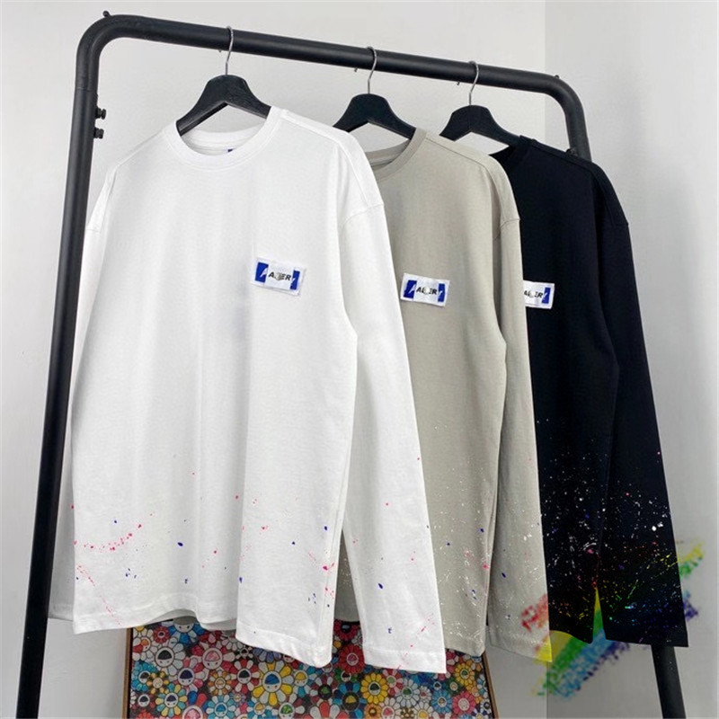 

Manual Splash ink Adererror T Shirt Men Women 1:1 Best-Quality Long sleeve Ader error T-shirt Tees C0304, White;black
