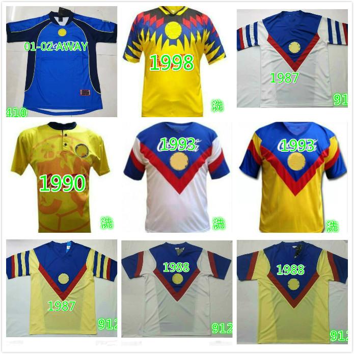 

men1978 1988 1993 LIGA MX Club America Retro soccer Jerseys home away Orange 93 94 O.PERALTA C.DOMINGUEZ MATHEUS 1994 football shirts, Black;yellow