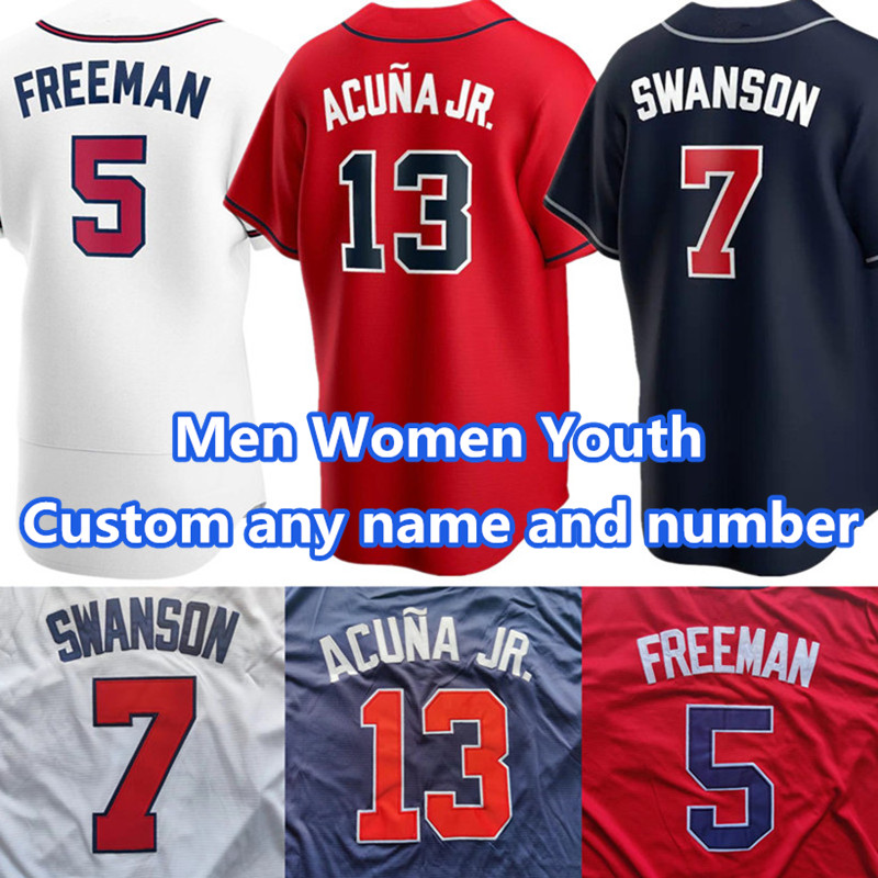 

Bravens 2022 Freddie Freeman Jersey Ronald Acuna Jr. Dansby Swanson Austin Riley Ozzie Albies Jones Jorge Soler Max Fried Hamels Duvall Rosario Baseball Jerseys Wear, Men's color 6