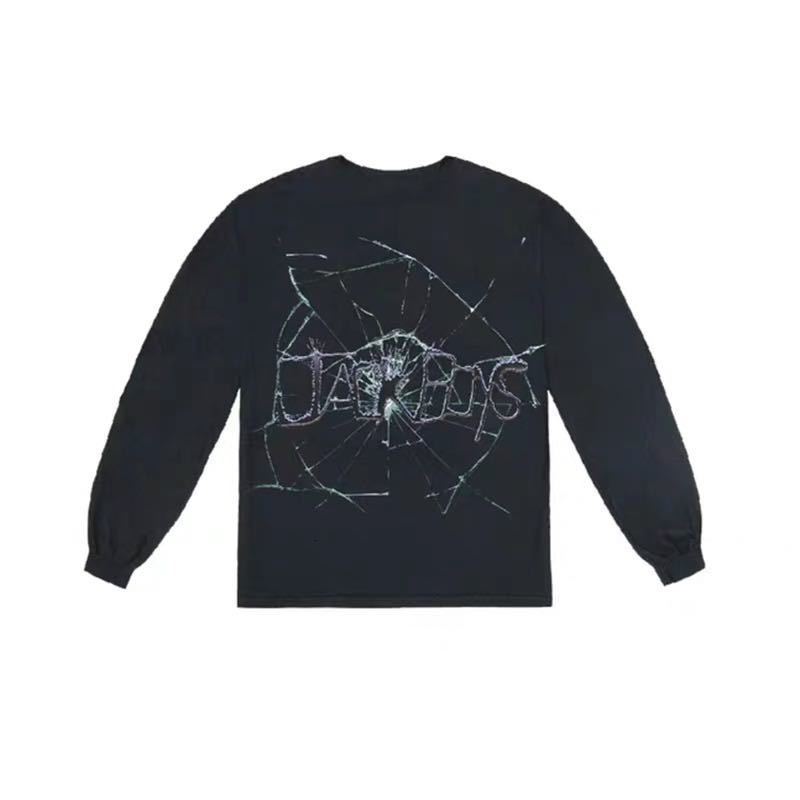 

2021 New Travis Scott t Shirt Long Sleeve Cactus Jack Boys Cracked Tees Men Women Best Quality Hip-hop Astroworld T-shirt E6lk, Black