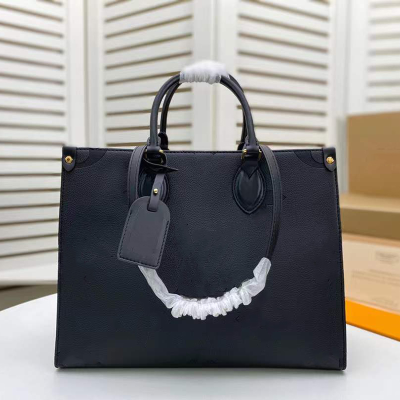 

Luxury Retro Female Bags 2022 Shoulder Handbag Large-Capacity Presbyopia Large Printing Designer Shopping Bag Black Leather Totes 42cm &32cm