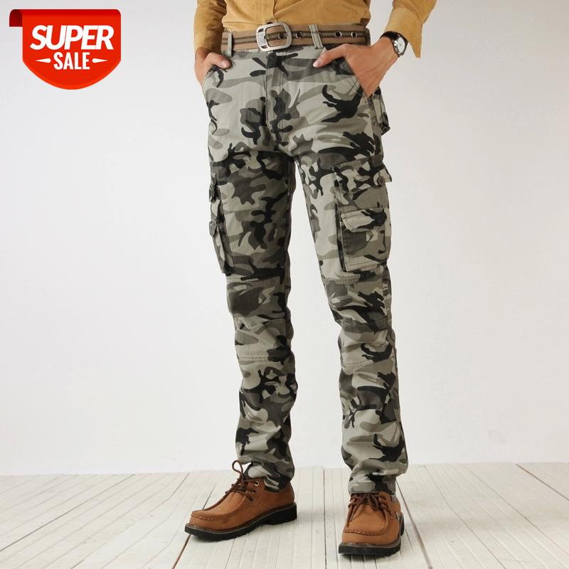 

High Quality Mens Cargo Pants Camouflage Multifunctional Casual Trousers Cotton Straight Overalls Men Military Jogger Pants Men #zv7f, Black