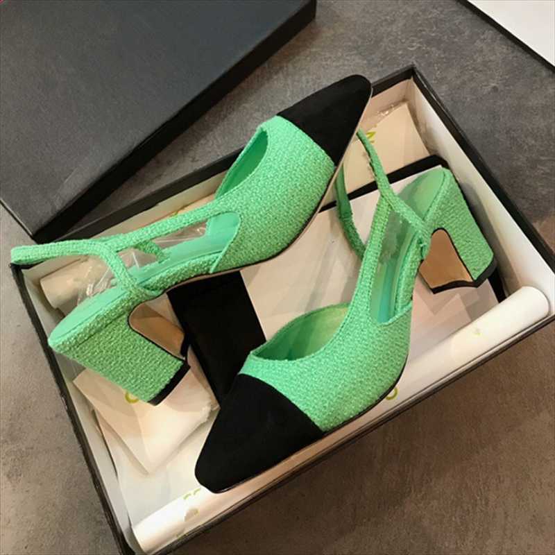 Robe chaussures concepteur femmes talons hauts glissent sur bretelle bracelet patchwork slingback classique pompes décontractées qualité femme