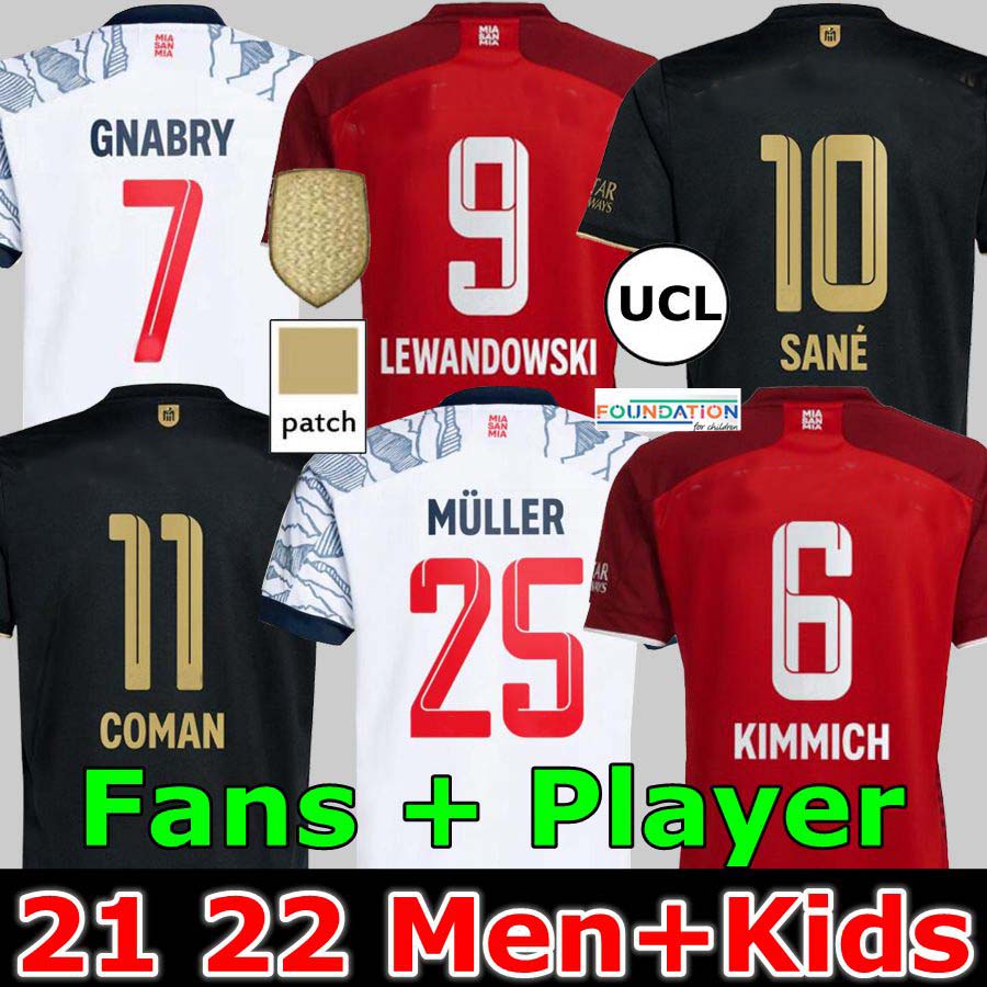 

21 22 23 bayern munich LEWANDOWSKI soccer jersey GORETZKA Fans Player version Home red SANE GNABRY COMAN MULLER DAVIES KIMMICH 2021 2022 Men kids football shirt, 21 22 third player