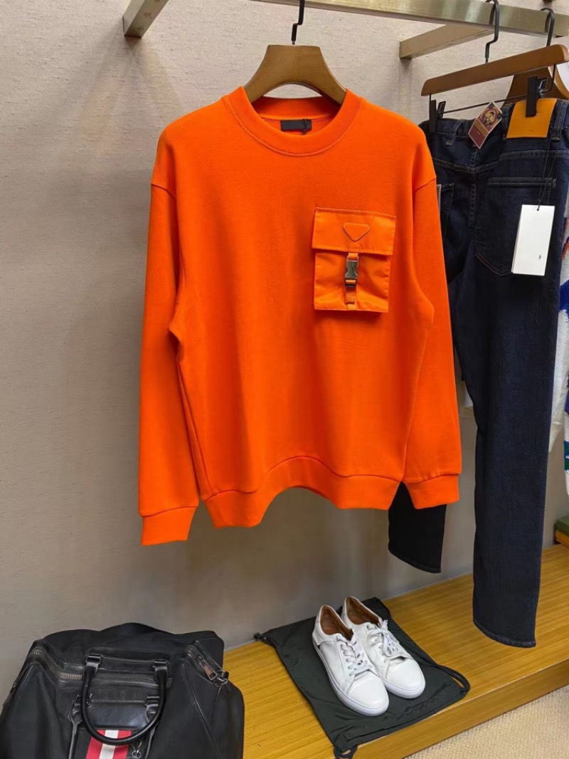 

Designer PRAD Sweatshirts high quality trendy fashion triangle Pulada pocket pullover round neck sweater loose couple top budge S-2XL, This payment is not shipped