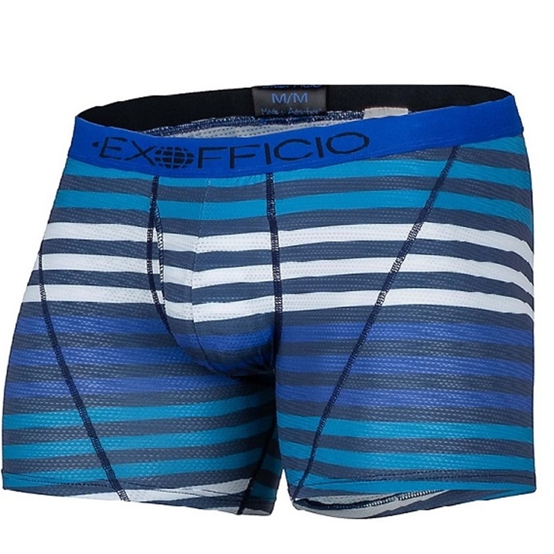 

2021 New Ex Officio Exofficio Sport Mesh 3" Boxer Casual Quick-drying Ultralight Men Underwear Tight Size S-xxl Usa Promotion N1ln, Navy stripe
