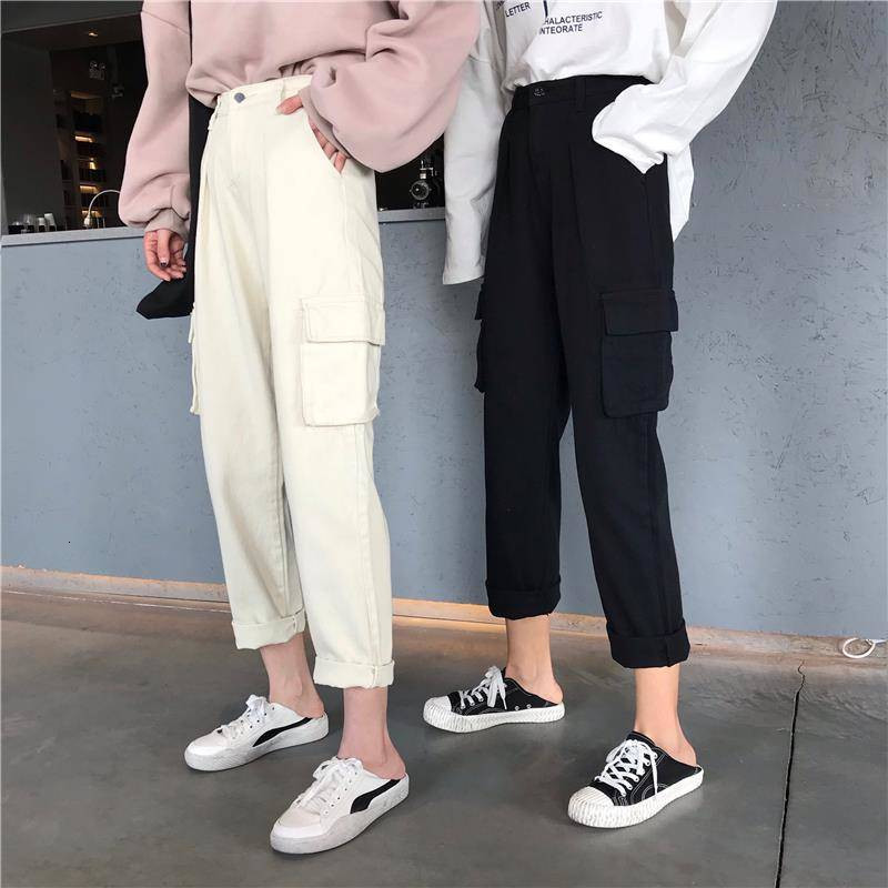 

2021 New Moda Mulher Mulheres Carga De Cintura Calas Soltas Corredores Moletom Feminino Streetwear Engraado Hip Hop Japo J8wu