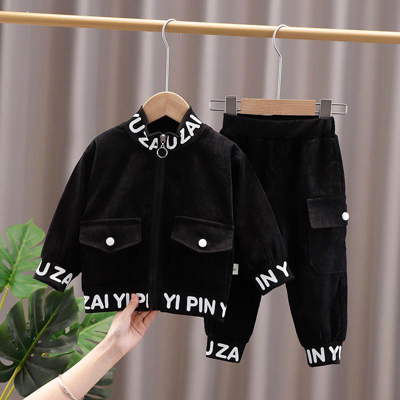 

Clothing Sets Boy's Autumn Suit 2022 Style Foreign Handsome Baby Boy Spring And Korean Version Of Cool Children's Two-piece, White