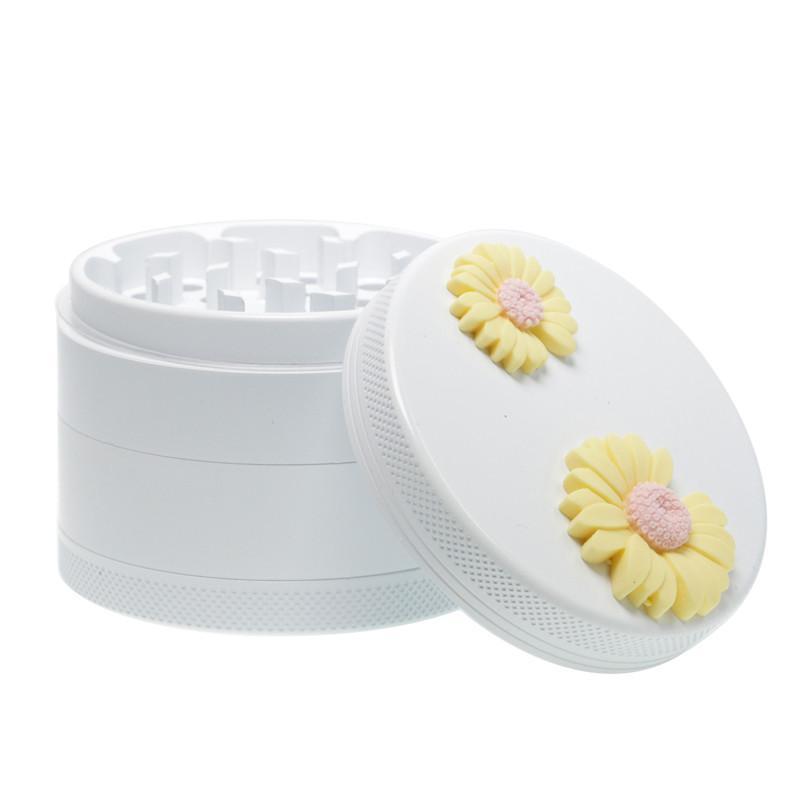 

smoking accessories grinders daisy design four Layers Herb Crusher Smasher laluminium alloy Grinder ceramics Coating durable