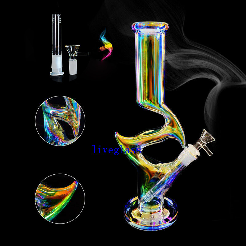 

Glow In Dark Thick Recycler Dab Oil Rig for Smoking Glass Bong Water Pipes Pyrex Dab Oil Rigs Hookahs Perc Bubbler Water Pipes With 18MM