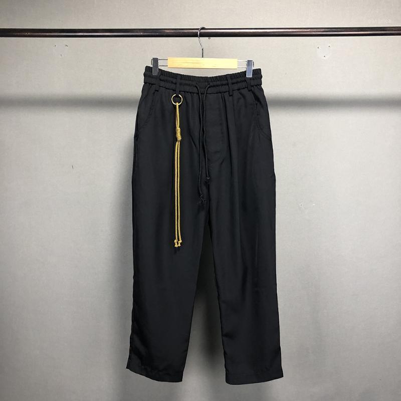 

Men's Pants 2021SS Fashion High Street SONG FOR THE MUTE Sweatpants With Hanging Ribbon Cargo Men Trousers, Black