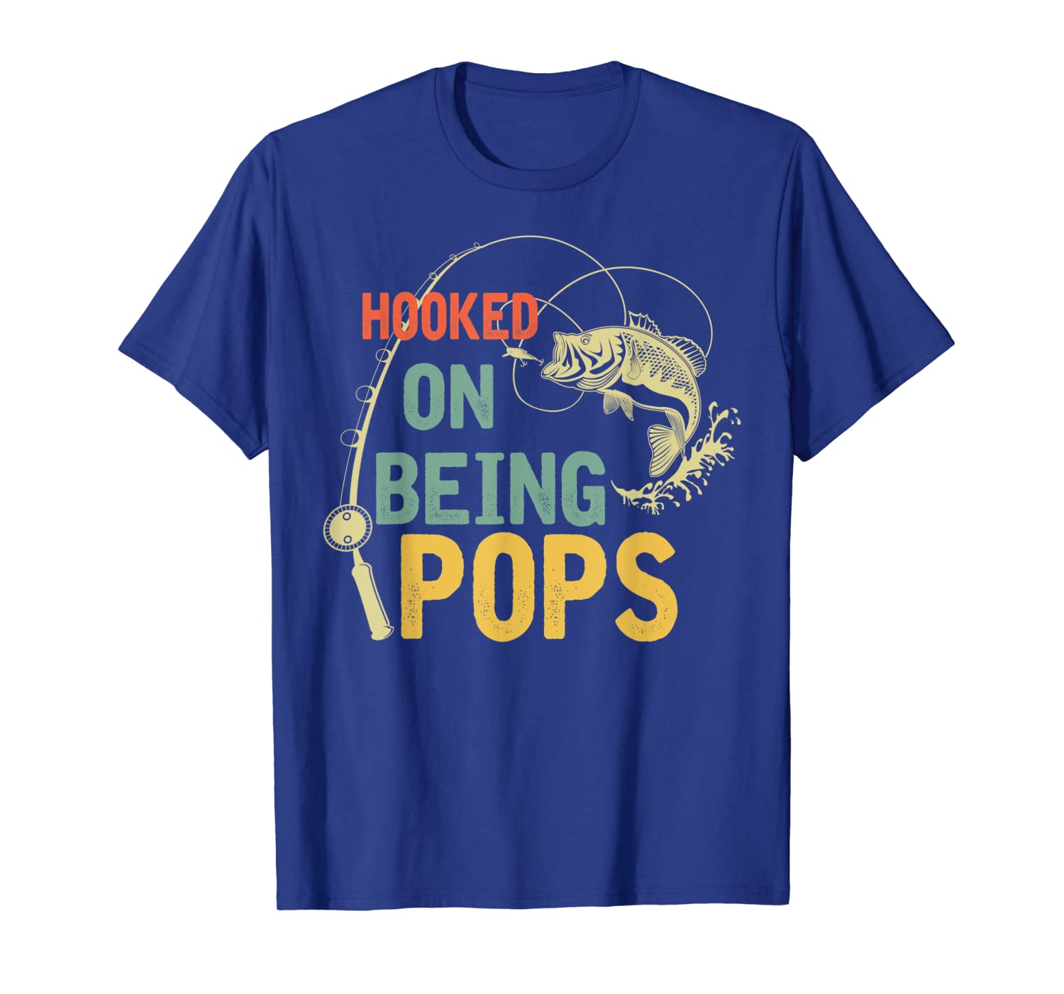 

Grandpa tshirt - Fishing Hooked on being Pops, White;black