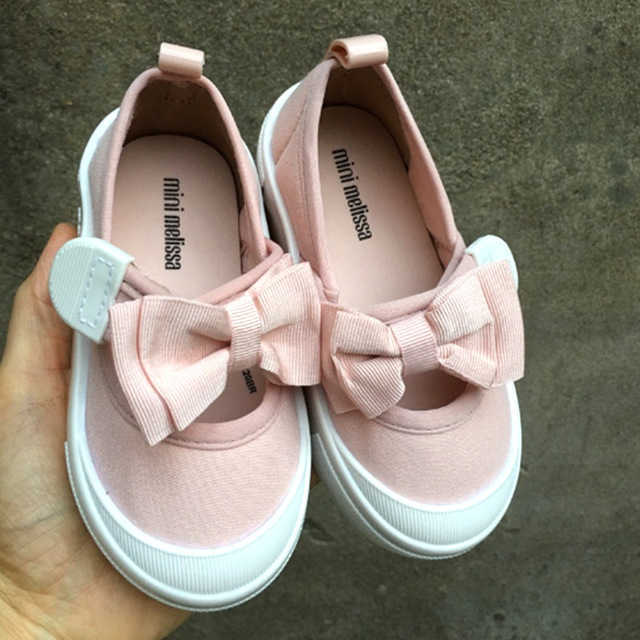 

2021 New Style Children's Shoes Mini Melissa Princess Bow Girls fashion Canvas shoes Sneaker Kids boy Casual X0703, Pink