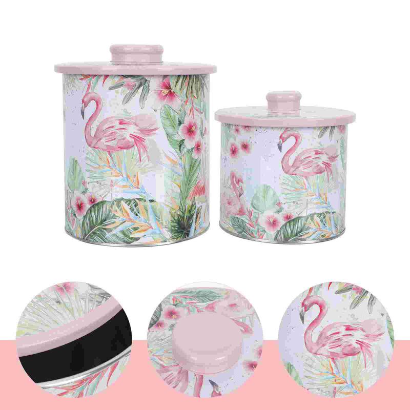 

Gift Wrap 2Pcs Biscuits Packaging Box Candy Container Party Dessert Holder Tinplate Tea Can