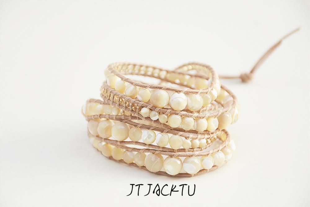 

Tennis Gold Crystal Mix Mother Of Pearl Stone Bracelet For Woman Drop Sports