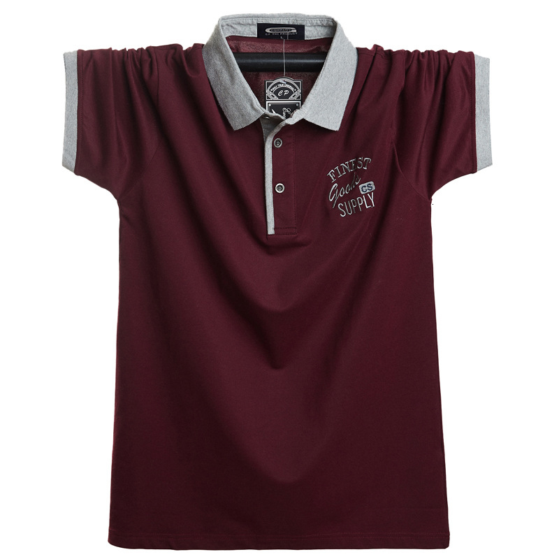 

New 2021 Men Polo Fine Casual Cotton Will See Short Sleeve Homme 5xl More Size Business Work Tops Shirt Yc3q, Dark red