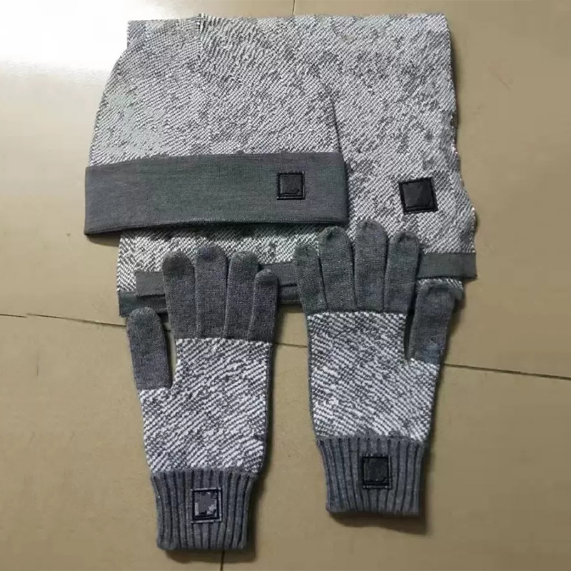 

High Quality Fashion Wool Beanie Hat Scarf Glove Femmes Scadroet 3Pieces Set Hiver chaud Chapeauxet foulards Chapeau de bonnet pour hommes Hats Scarves Gloves Sets