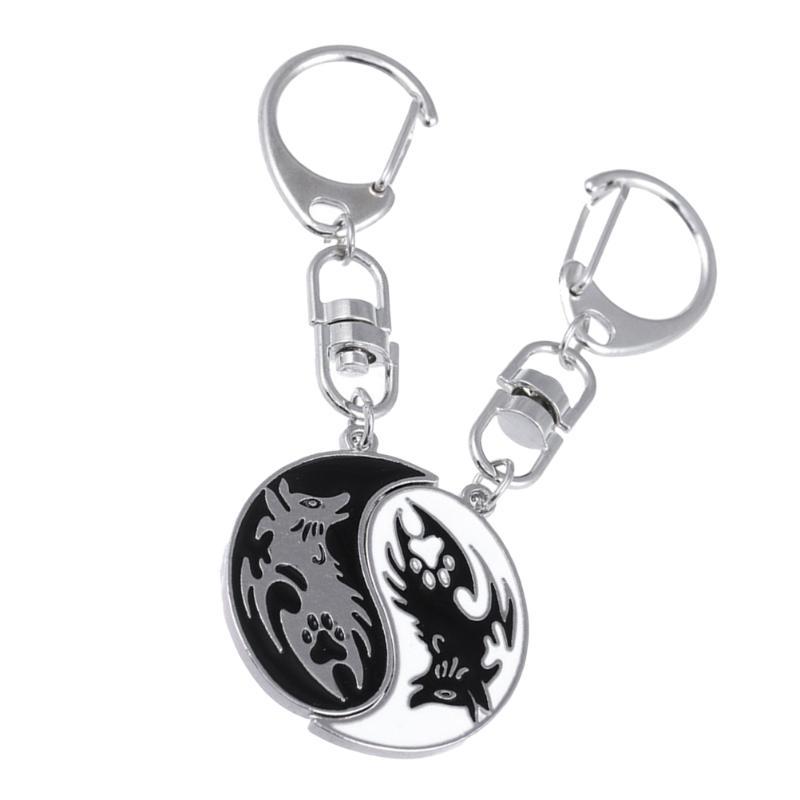 

Keychains 2Pcs Wolf Pattern Key Chain Pendant Ring Bag Hanging Charm Ornament