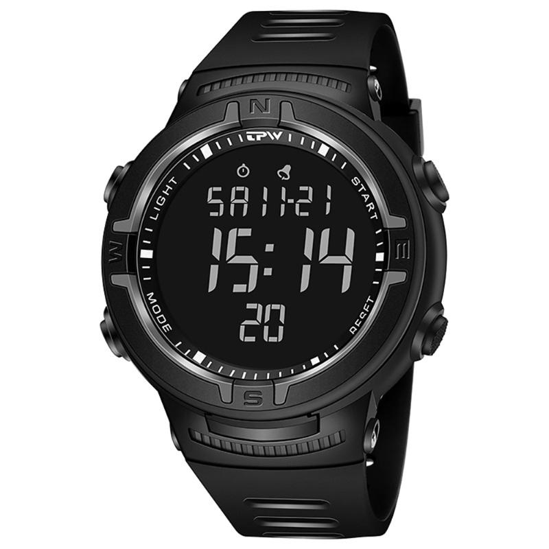 

Wristwatches Fashion Mens Electronic Watch Luminous Sports Digital Chronograph Alarm 5bar Waterproof Male Clock Reloj Hombre, Blue