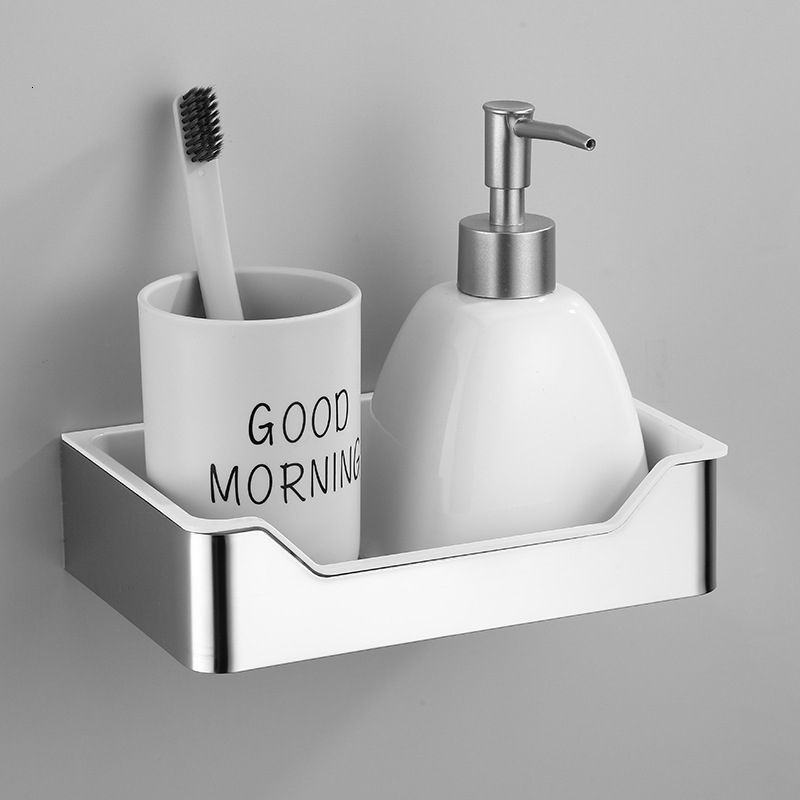 

2021 New Bath Shower Alumimun Paper Black Bathroom Corner Shelf Wall Mounted Chrome Kitchen Storage Holder U6xd