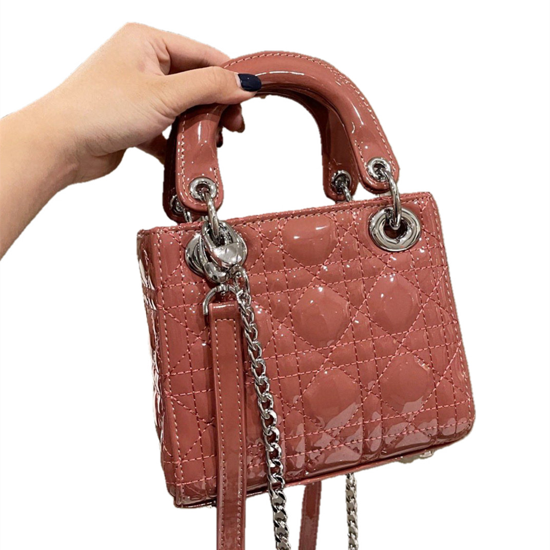 

Stitches Diamond Lattice crossbody Bag Ladies Patent Leather Shoulder Handbags fashion Women Mini Tote Luxury Designer Bags INS Brand handbag Clutch purse wallet, No bags