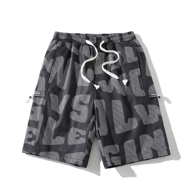 

Summer Letter Design Casual Shorts Street Hip Hop Fitness Polyester Breathable Embroidery Men's Shorts