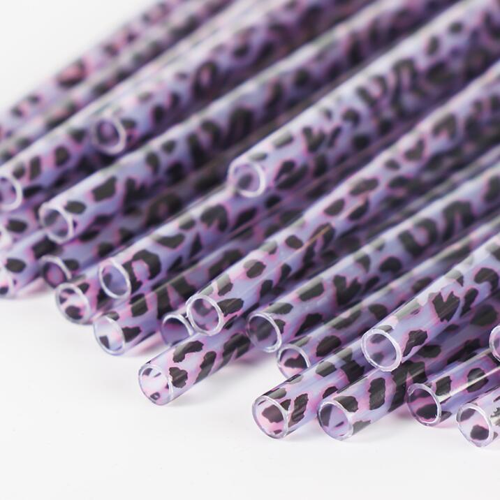 

PP Leopard Printed Plastic Straws Reusable and Customizable Wholesale