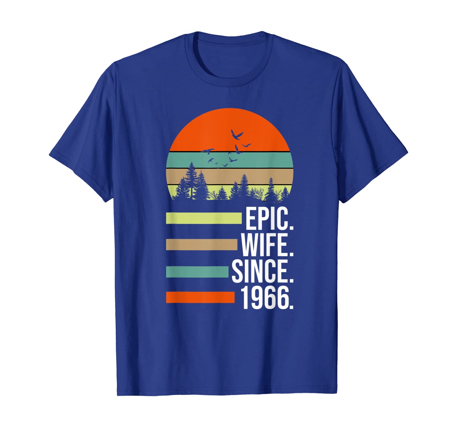 

epic wife since 1966, 53rd year wedding anniversary gift tee, White;black