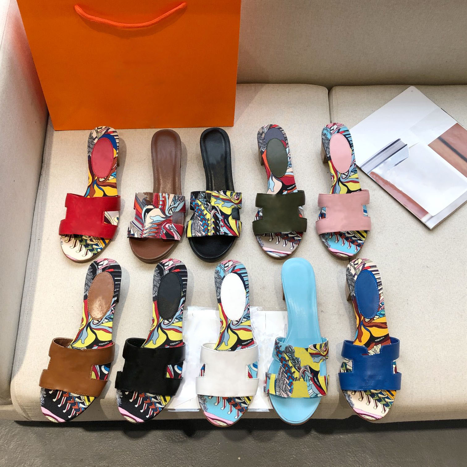 

Designer Women Slippers Sexy Real Leather Sandals Ladies Platform Sandal Summer Flat Flip Flop Outdoor Beach Luxury Slipper With Box