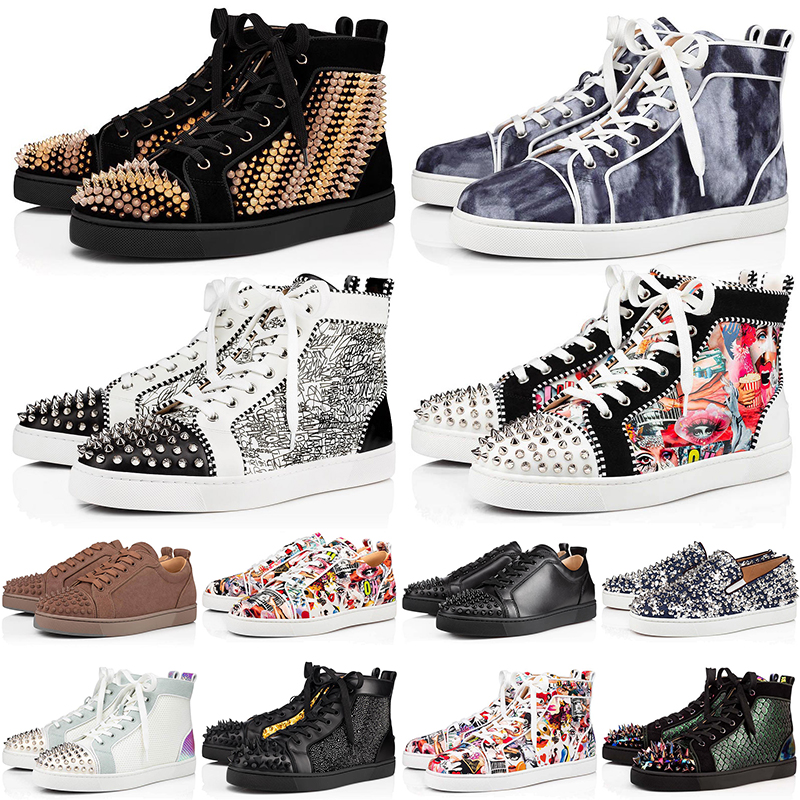 

luxury designer red bottoms men women outdoor bottom shoes 2021 top fashion studded spikes loafers sneakers suede leather flats mens trainers casual shoe, Item.3
