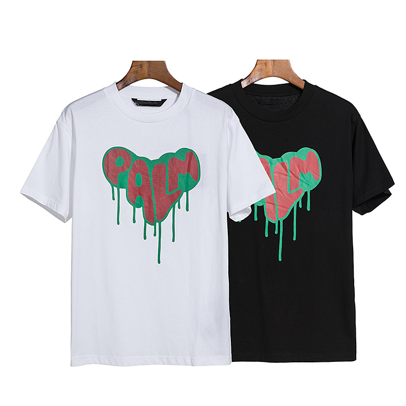 

Summer hip T shirt love foaming print men and women couple model round neck short sleeves tide, White