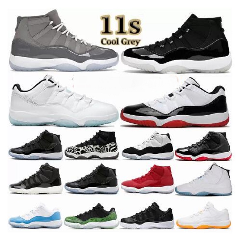 

With Box Men 11s UNC 11 jumpman Basketball shoes Medium White Cool Grey Junior Jogging Sport Sneakers Trainers Size 40-47