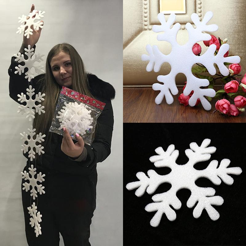

Christmas Decorations 1 Pack DIY Foam White Fake Snowflakes For Home Party Year Xmas Tree Pendants Hanging Decoration Window