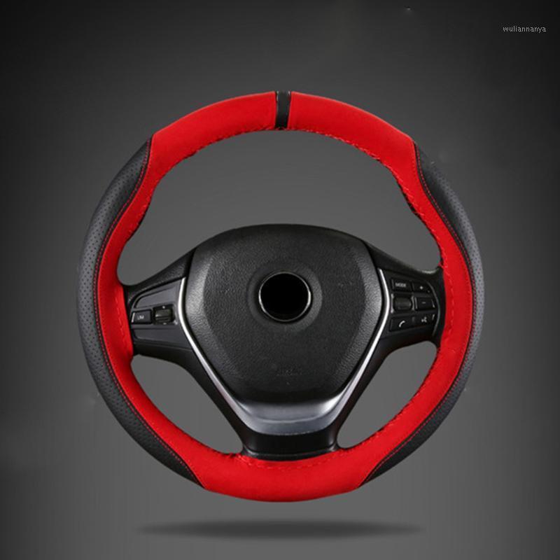 

Steering Wheel Covers Fits 15\" Cover Black And Red Anti-Slip Sport Replacement