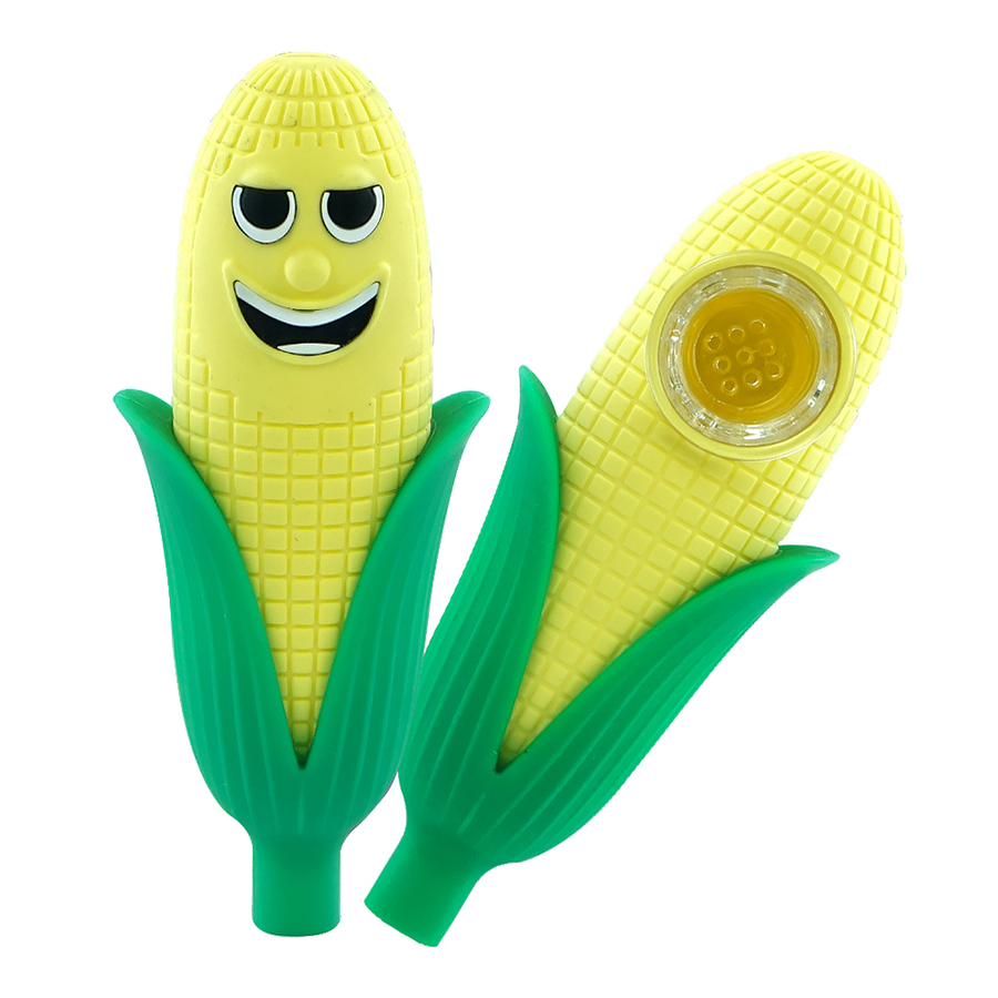 

corn design smoking pipes silicone tobacco food grade spoon hand pipe bong