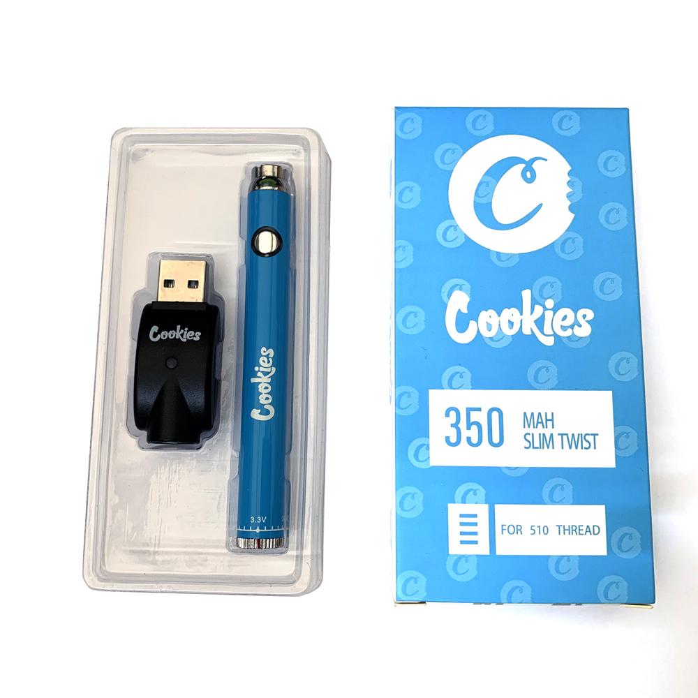 

COOKIES BOTTOM TWIST Preheating VV BATTERY Ego Thread 900mah Battery 3.3-4.8V E cigarette Cartridge Battery with USB Charger cookies