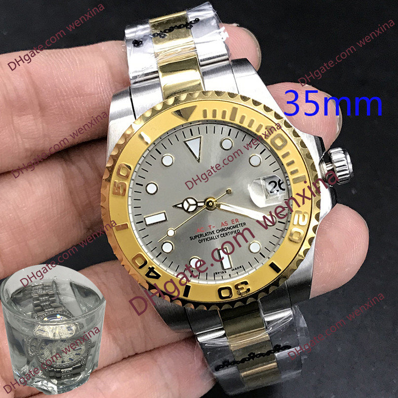 

03 Colour luxury watch 35mm.Diamond Watch montre de luxe Mechanical automatic watch 2813 Stainless Steel. Waterproof Women Watches, Slivery;brown