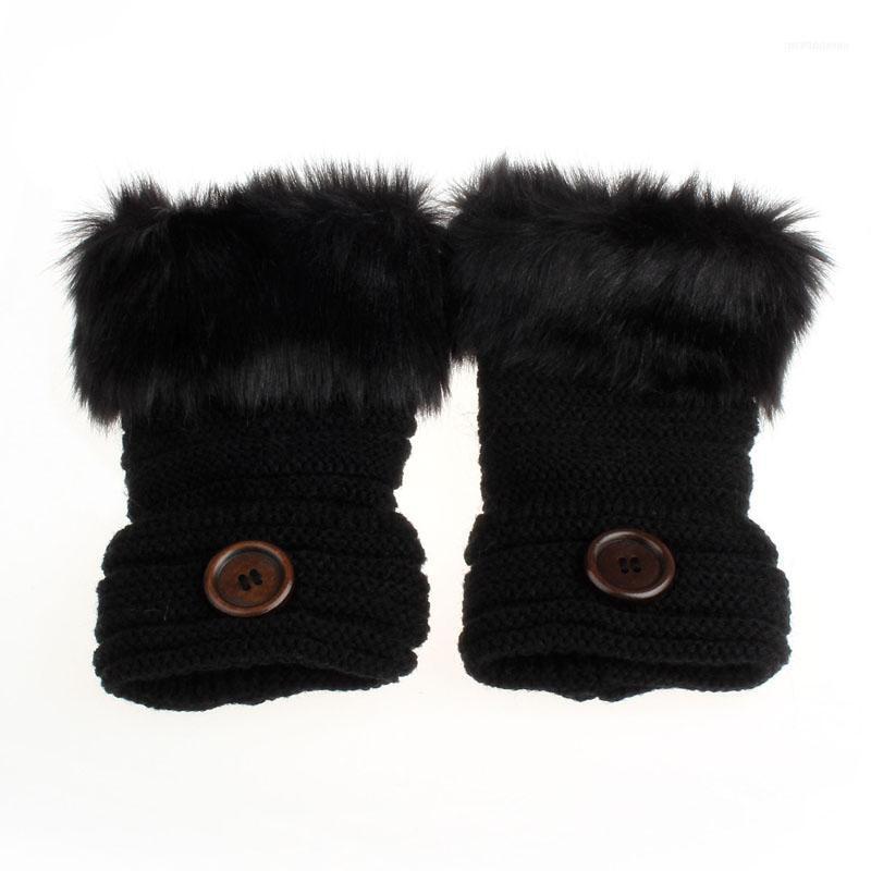 

Women Warm Winter Faux Fur Wrist Fingerless Gloves Mittens Arm Hand Warmer Gloves1