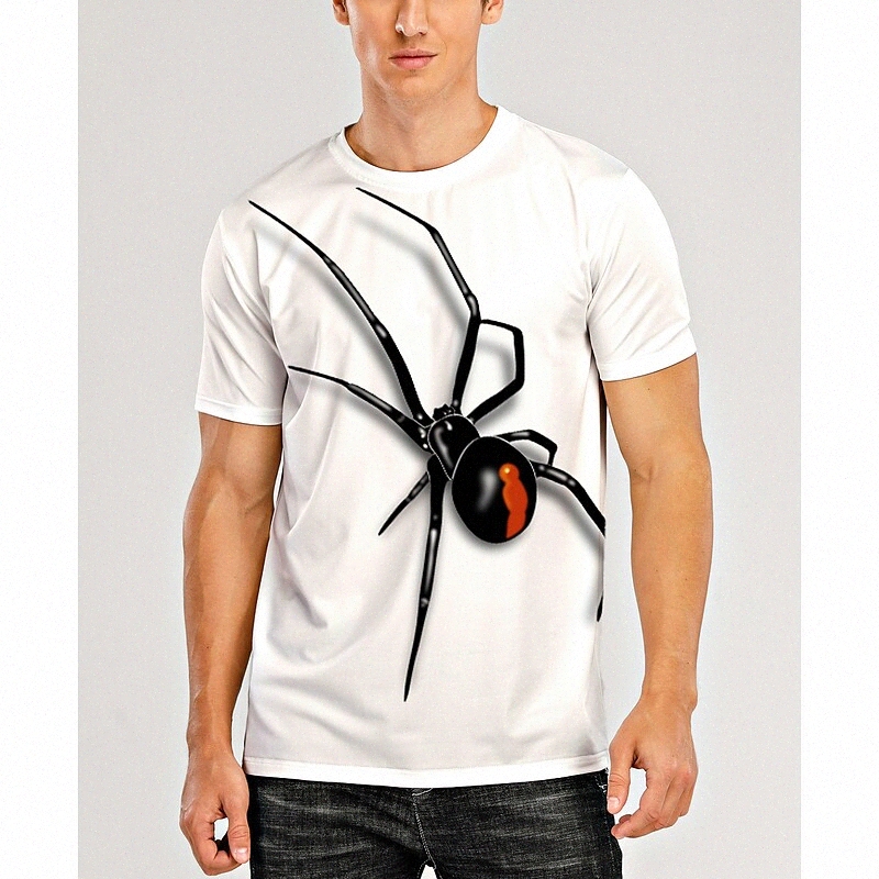 Men's Tee T shirt 3D Print Graphic Spiders Animal Plus Size Round Neck Daily Print Short Sleeve Tops Basic Casual Designer Big and Tall Crea