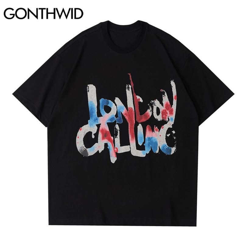 

T-Shirts Hip Hop Graffiti Letter Print Tshirt Streetwear Harajuku Fashion Cotton Loose Casual Short Sleeve Tees Tops 210602, White