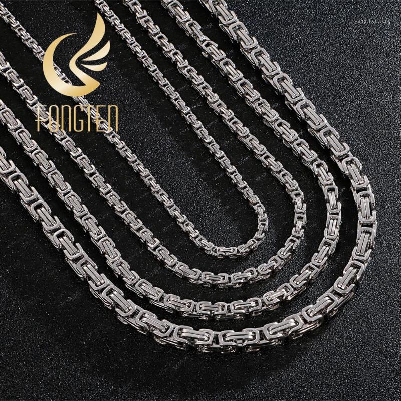 

4/5/6/8 Mm Choker Long Necklace Men Male Stainless Steel Byzantine Box Chain Husband Boyfriend Bff Gift Chains