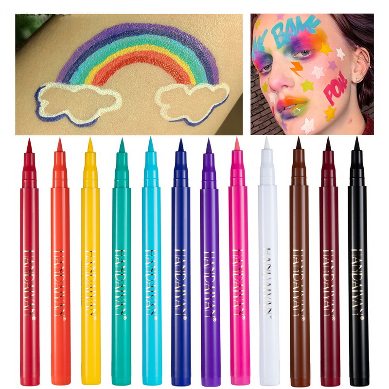 

Handaiyan colored eyeliner Rainbrow Pen Set Waterproof Long-lasting Oil Proof Sweetproof Makeup Colorful Eye Liner Pens, Mixed color