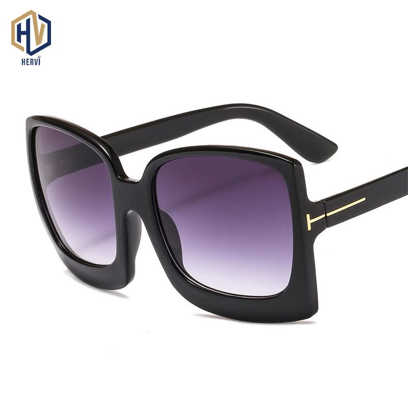 

Sunglasses Vintage Oversized Square Women Large Black T Frame Sun Galsses Designer Shades 2021 Fashion Eyewear