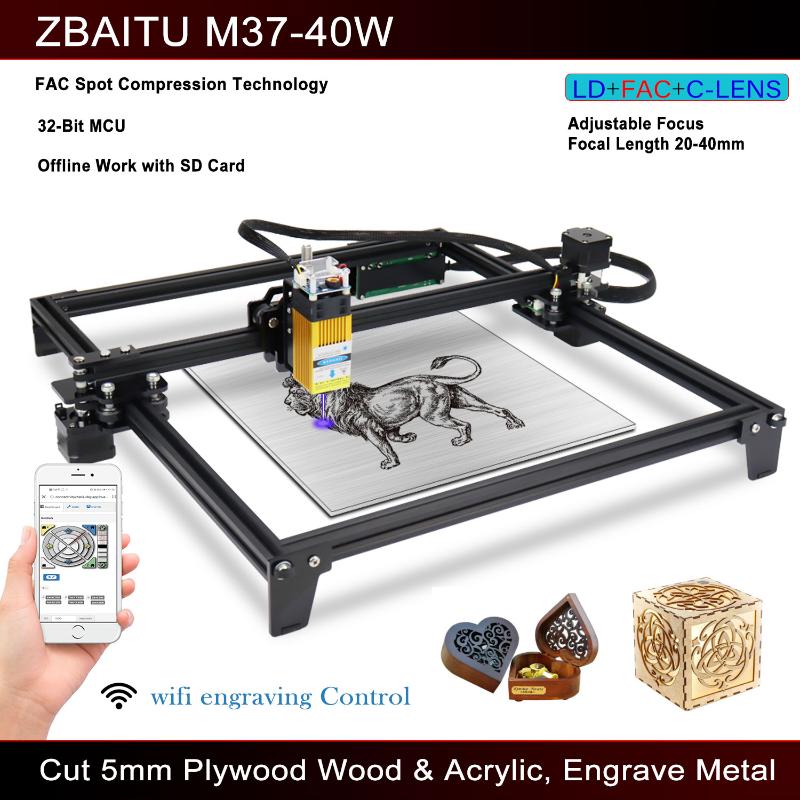 

Machining ZBAITU Adjustable Focus 40W Laser Engraver Cutting Cutter Machine, Offline Work, 37X37cm Printing Size, WIFI/AP/USB/SD Card
