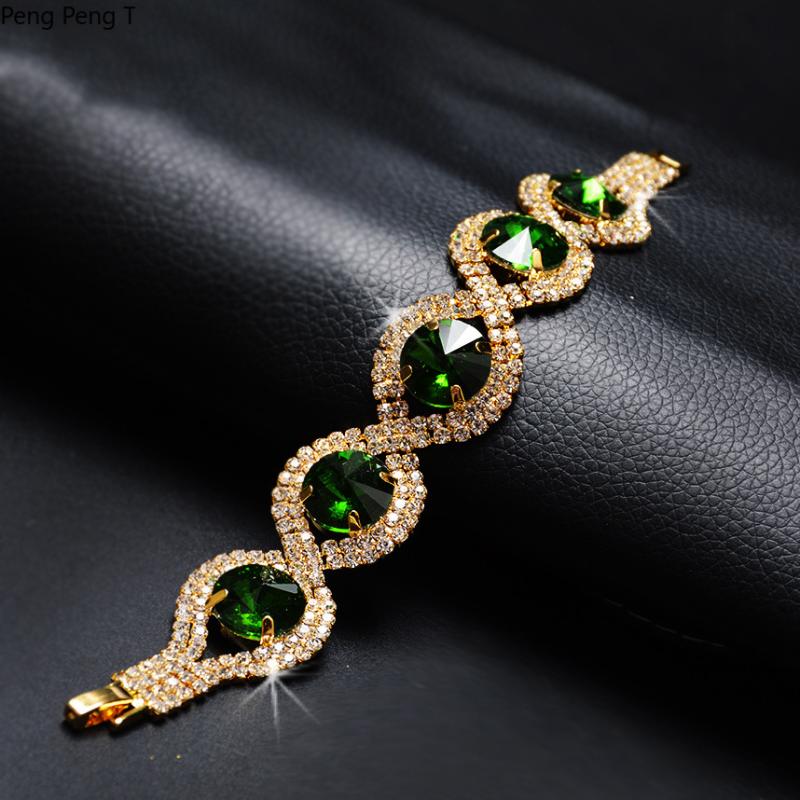 

Charm Bracelets 2021 Hip Hop Cuba Chain Glittering Luxury Ladies' Banquet Bracelet