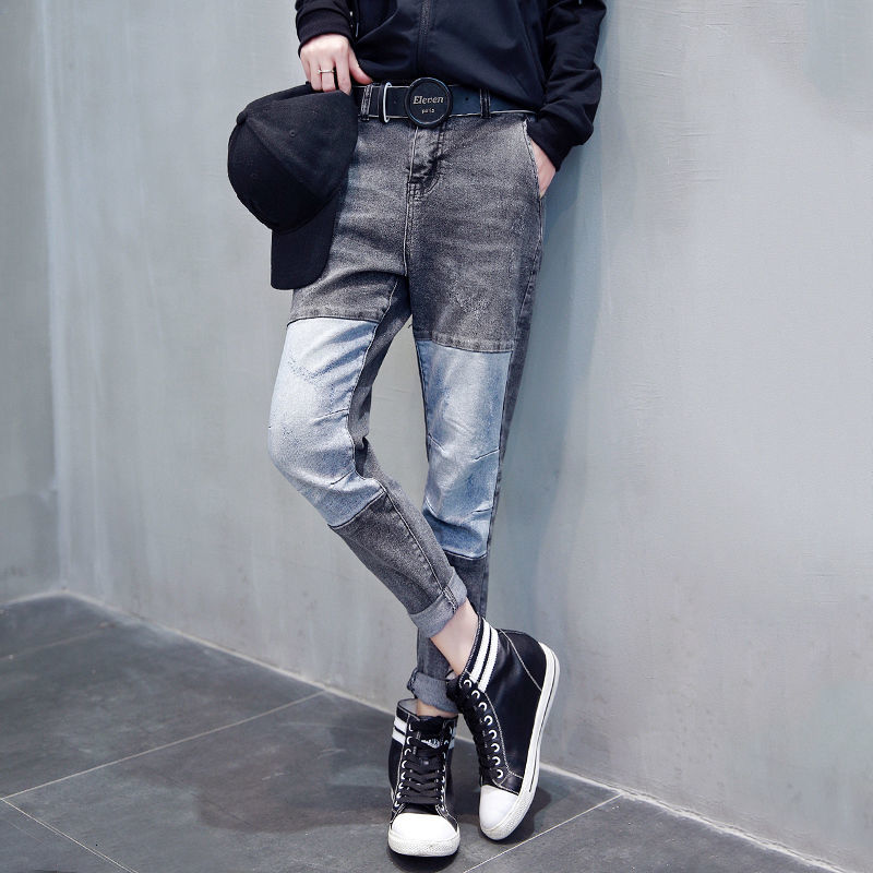 

2021 New Korean Women's Brim Autumn Sew Vintage Torn Pants From Harlan Slacks Thin Jeans Woman in Distress 8pmj