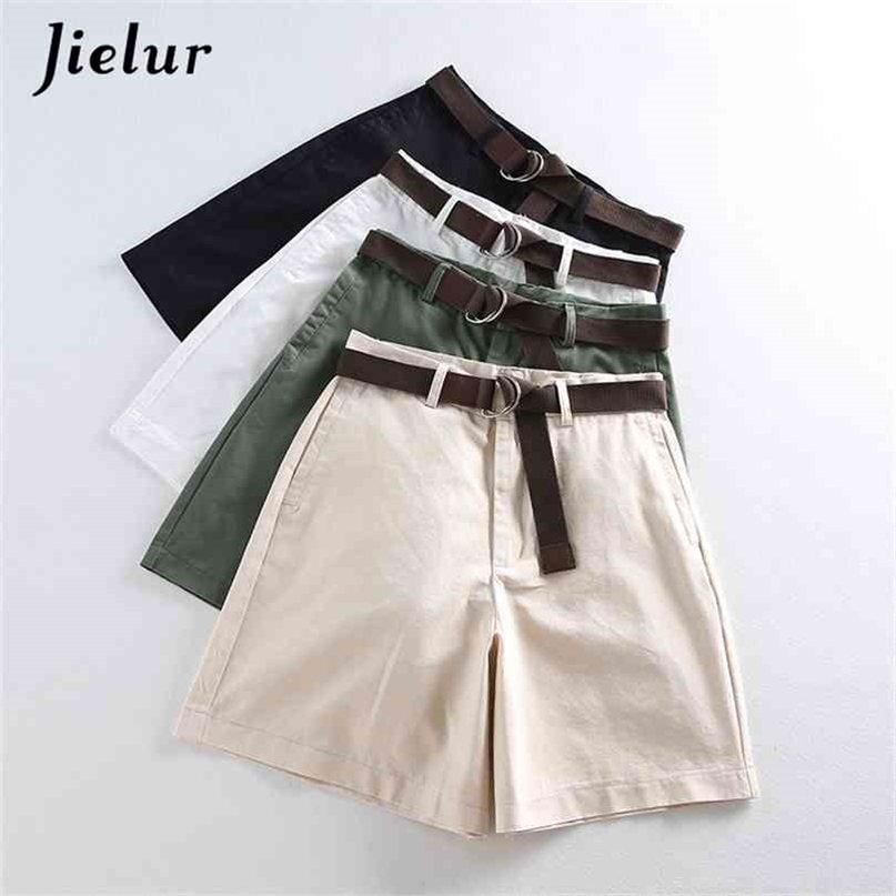 

Summer Leisure Thin Shorts for Women Loose Large Size Wide Leg with High Waist Female A-line Short Feminino 4 Colors 210722, Light khaki