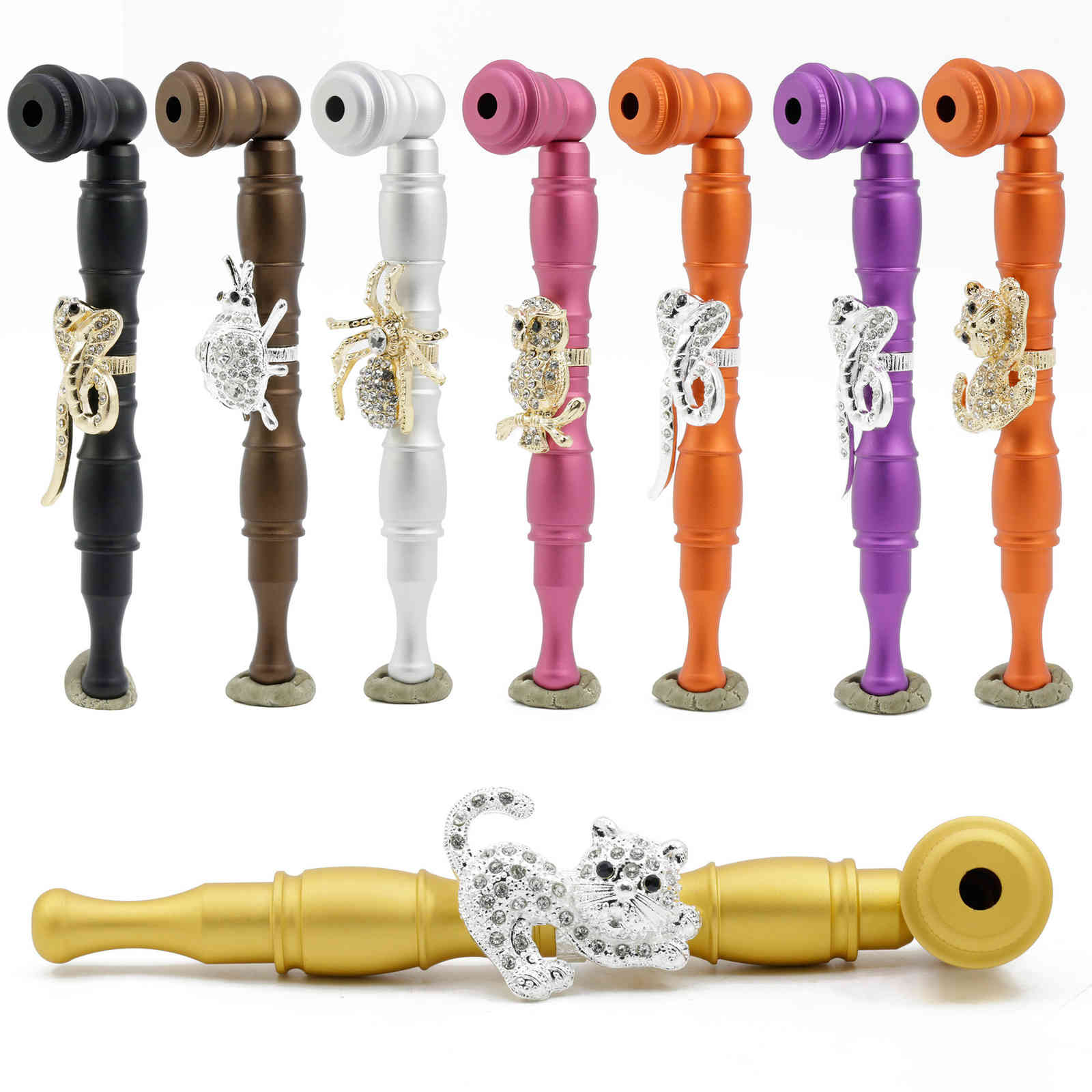 

Latest cat Ladybug Cobra animal multicolor aluminum alloy pipe holder Cigarette clip